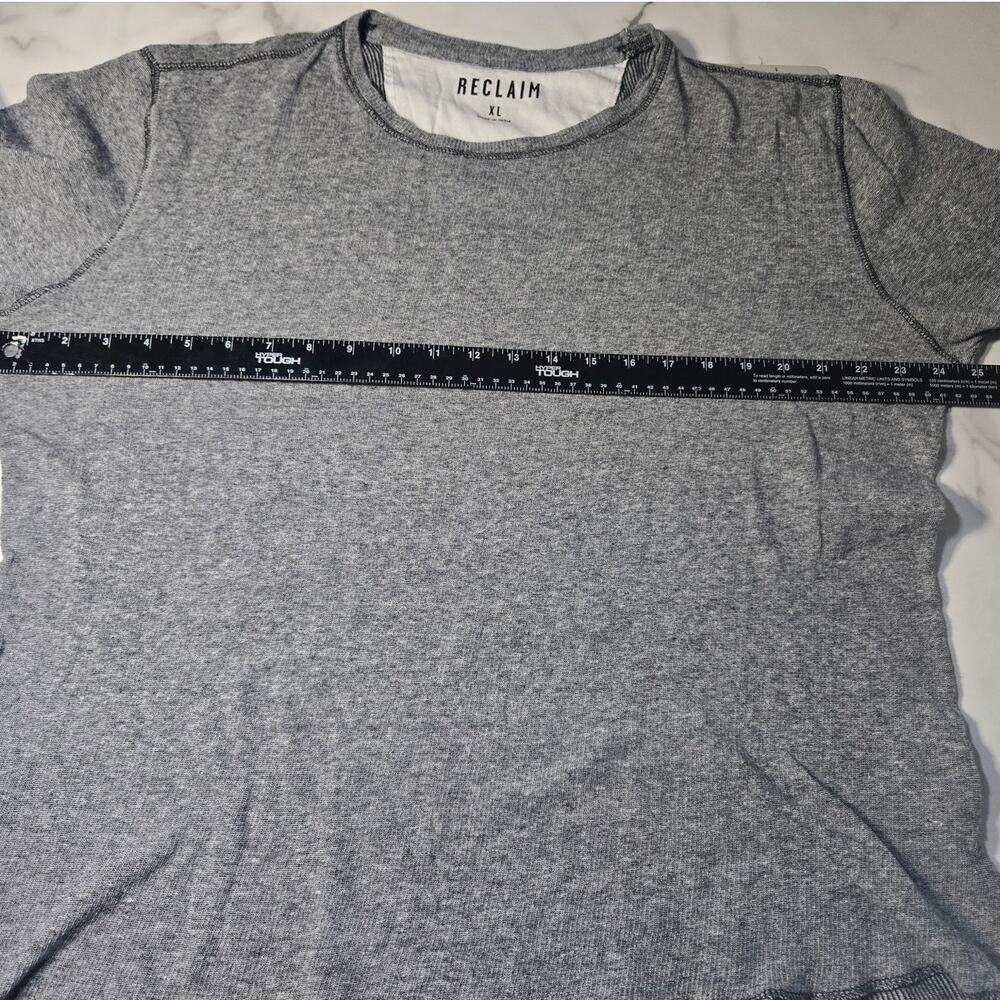Reclaim Men's Size XL Gray Melange Long Sleeve Pullover Crewneck T-Shirt Knit